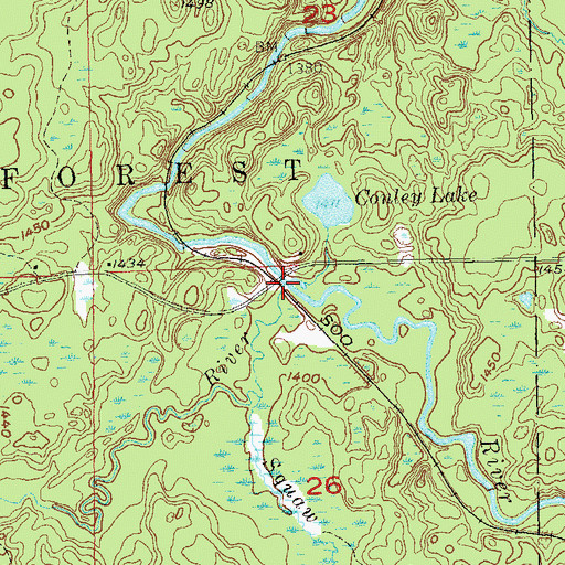 Topographic Map of Iron River, WI