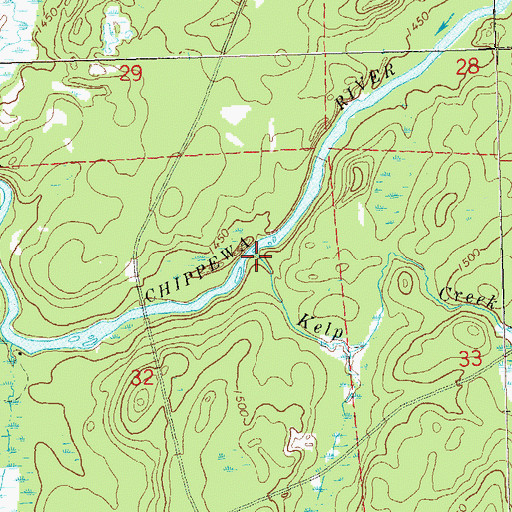 Topographic Map of Kelp Creek, WI
