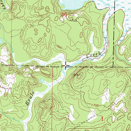 Topographic Map of Kentuck Creek, WI