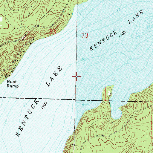 Topographic Map of Kentuck Lake, WI