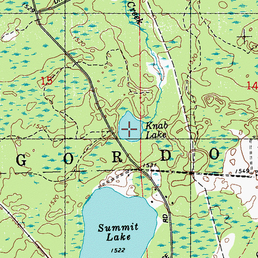 Topographic Map of Knab Lake, WI
