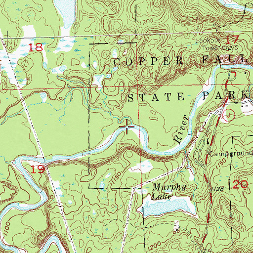 Topographic Map of Krause Creek, WI