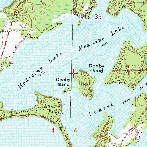 Topographic Map of Laurel Lake, WI