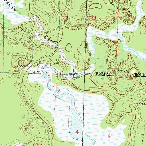 Topographic Map of Little Deerskin River, WI