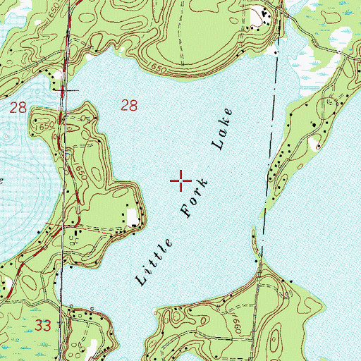 Topographic Map of Little Fork Lake, WI
