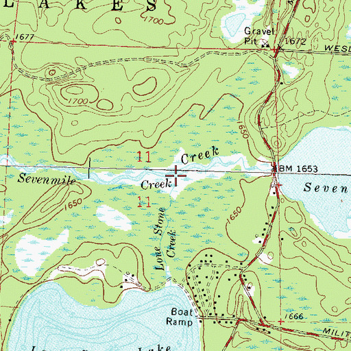 Topographic Map of Lone Stone Creek, WI