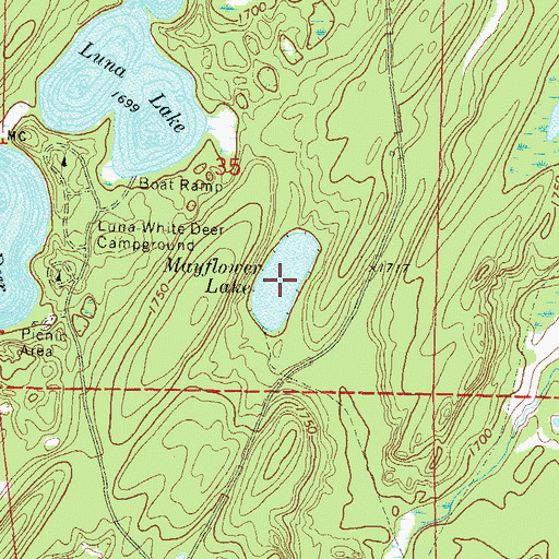 Topographic Map of Mayflower Lake, WI
