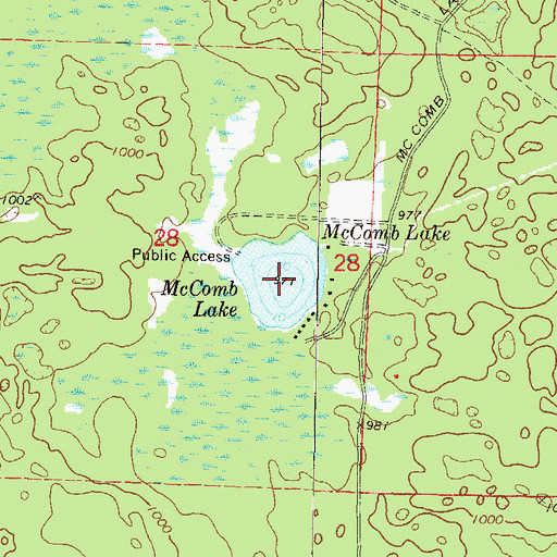 Topographic Map of McComb Lake, WI