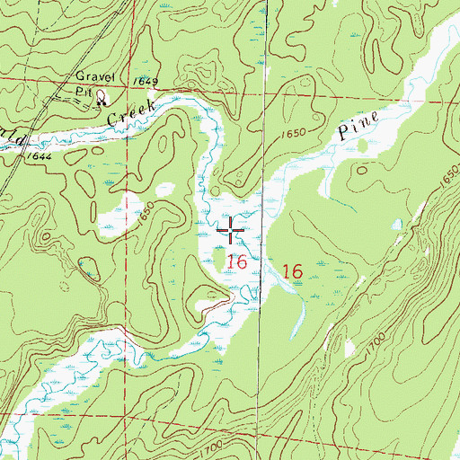 Topographic Map of McDonald Creek, WI