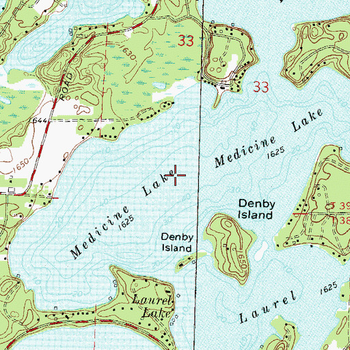 Topographic Map of Medicine Lake, WI