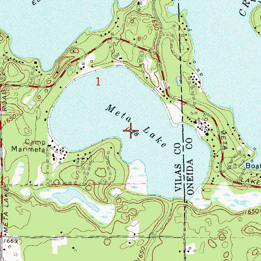 Topographic Map of Meta Lake, WI