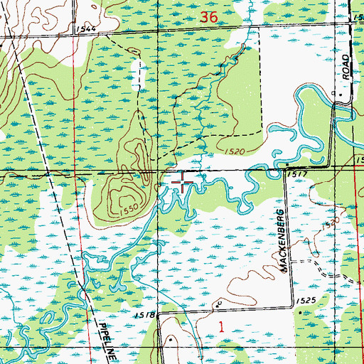 Topographic Map of Meyers Creek, WI