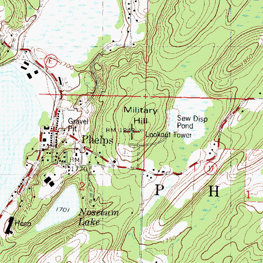 Topographic Map of Military Hill, WI