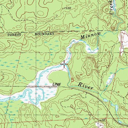 Topographic Map of Minnow Creek, WI