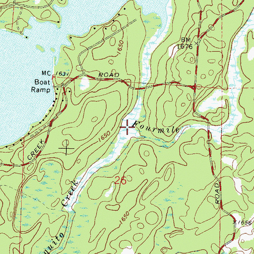 Topographic Map of Mosquito Creek, WI