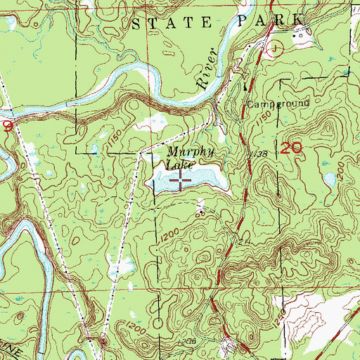 Topographic Map of Murphy Lake, WI