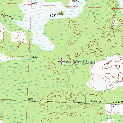 Topographic Map of No Mans Lake, WI