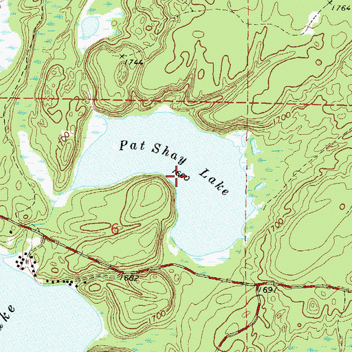 Topographic Map of Pat Shay Lake, WI