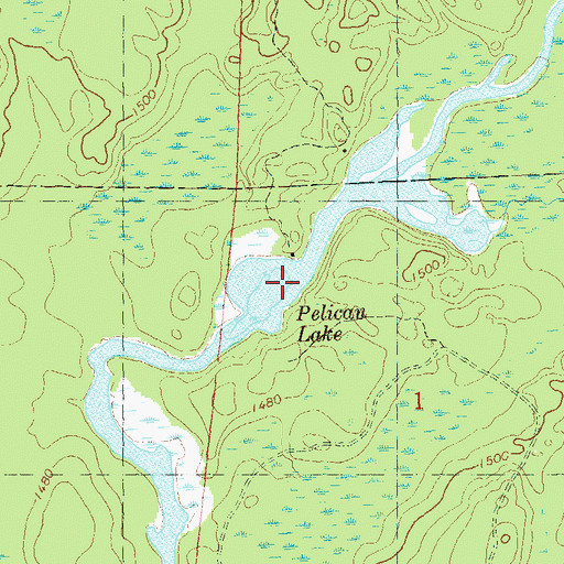 Topographic Map of Pelican Lake, WI