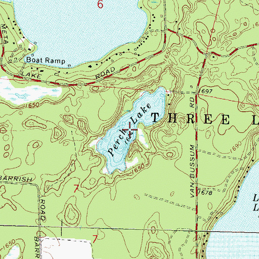 Topographic Map of Perch Lake, WI