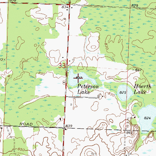 Topographic Map of Peterson Lake, WI