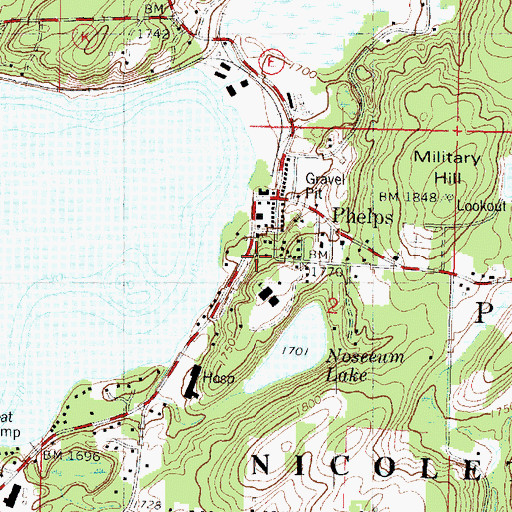 Topographic Map of Phelps, WI