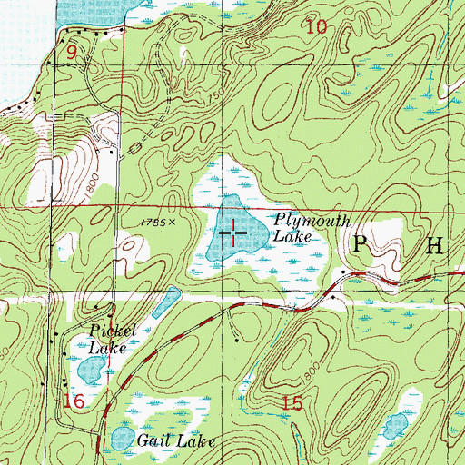 Topographic Map of Plymouth Lake, WI