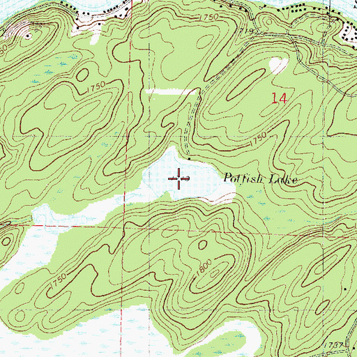 Topographic Map of Potfish Lake, WI