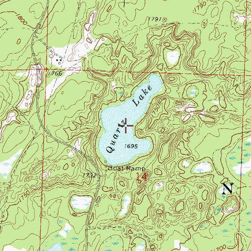 Topographic Map of Quartz Lake, WI