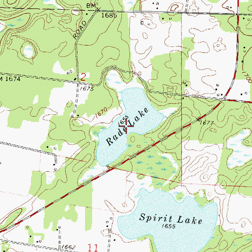 Topographic Map of Rade Lake, WI