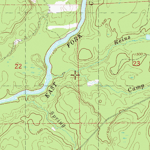 Topographic Map of Reins Creek, WI