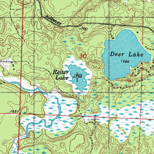 Topographic Map of Reiter Lake, WI