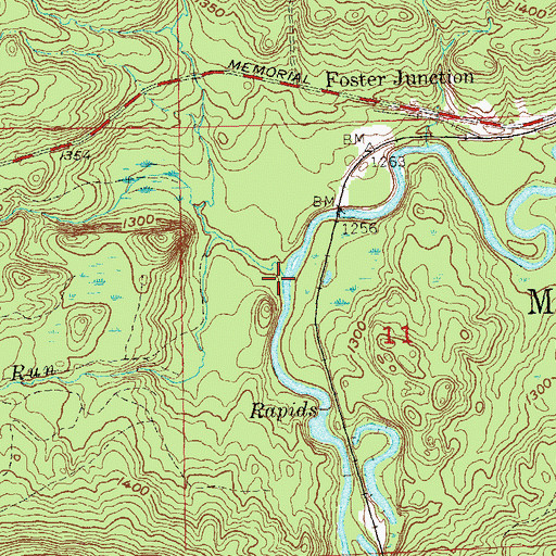 Topographic Map of Rocky Run, WI