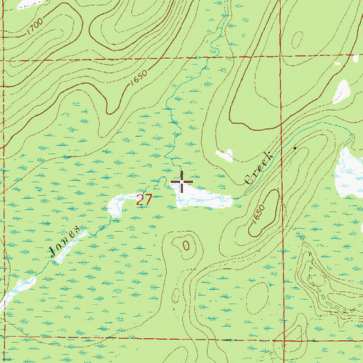 Topographic Map of Sawyer Creek, WI