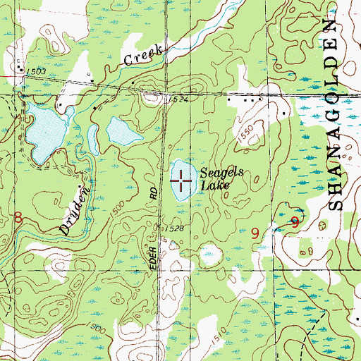 Topographic Map of Seagels Lake, WI