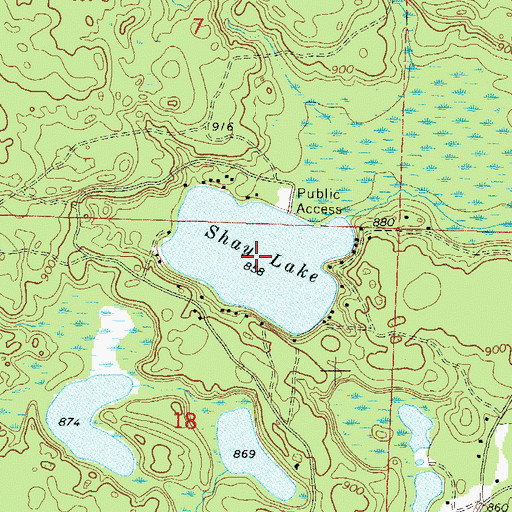 Topographic Map of Shay Lake, WI