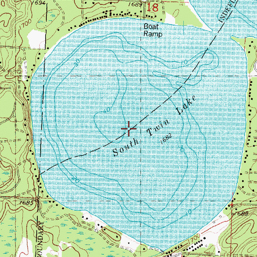 Topographic Map of South Lakes Church, WI