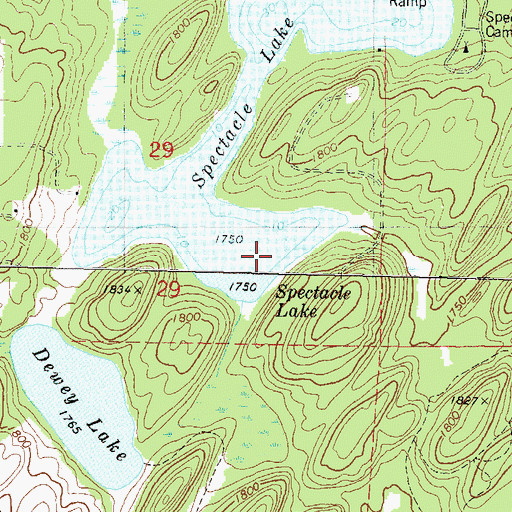 Topographic Map of Spectacle Lake, WI