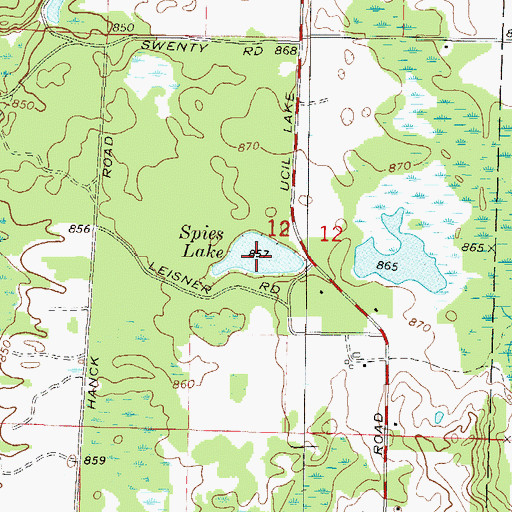 Topographic Map of Spies Lake, WI