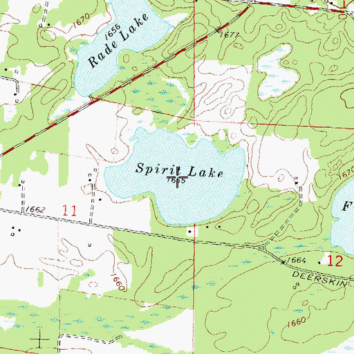 Topographic Map of Spirit Lake, WI