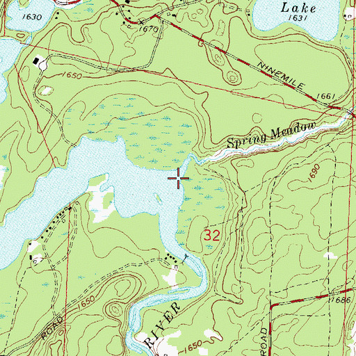 Topographic Map of Spring Meadow Creek, WI