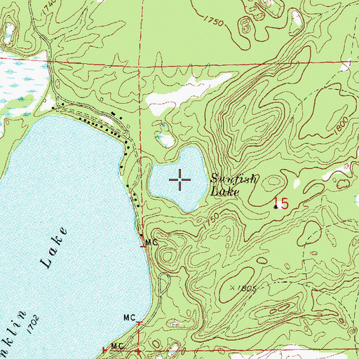 Topographic Map of Sunfish Lake, WI