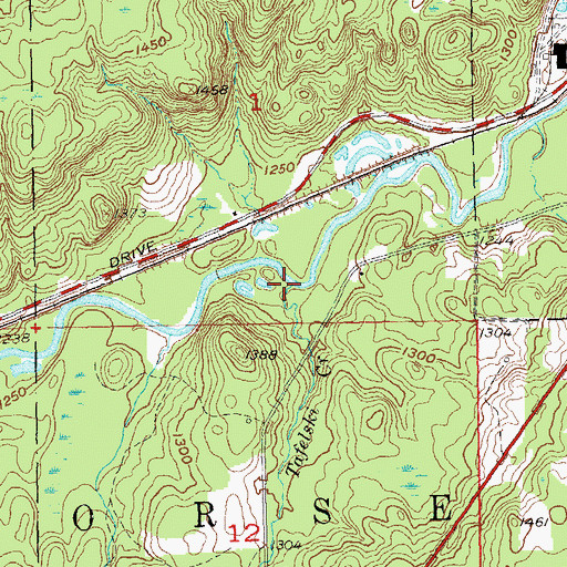 Topographic Map of Tafelski Creek, WI