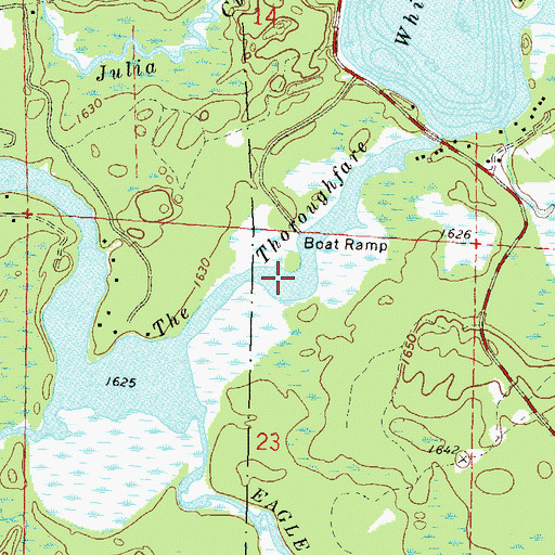 Topographic Map of The Thoroughfare, WI