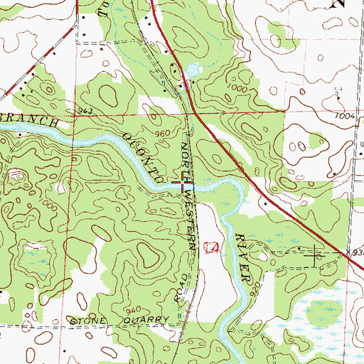 Topographic Map of Town Creek, WI