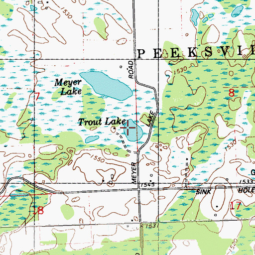 Topographic Map of Trout Lake, WI