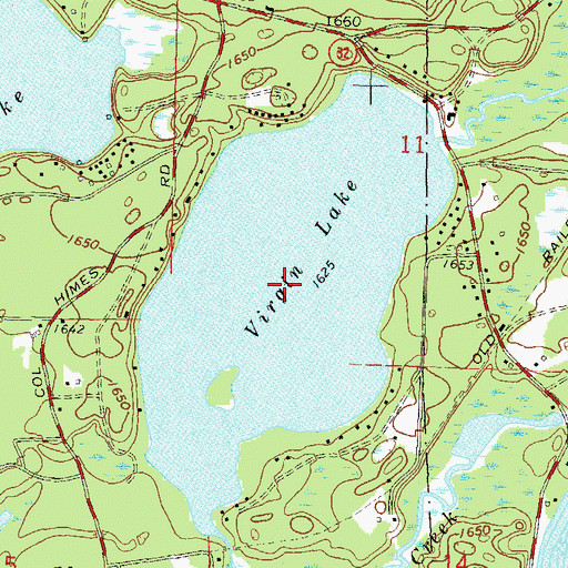 Topographic Map of Virgin Lake, WI