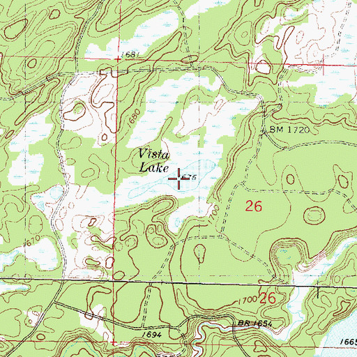 Topographic Map of Vista Lake, WI