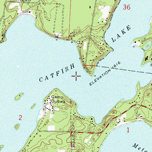 Topographic Map of Voyageur Lake, WI