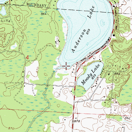 Topographic Map of Weso Creek, WI